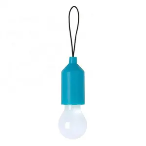 Creativo Mini cordón llavero luz cordón llavero bombilla LED de plástico tirar lámpara llavero para la iluminación