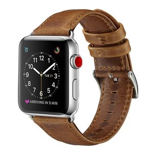 Bracelet en cuir à grain <span class=keywords><strong>de</strong></span> cheval fou pour bracelet apple watch - Product Image 1