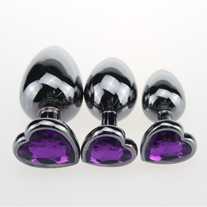 Medium Size <strong>Stainless</strong> <strong>Steel</strong> <strong>Butt</strong> <strong>Plug</strong> <strong>Heart</strong> <strong>Shape</strong> <strong>Jewel</strong> Anal <strong>Plug</strong> for Adult - Product Image 1