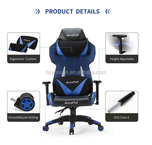 Silla <span class=keywords><strong>de</strong></span> Videojuegos JX2171, Silla <span class=keywords><strong>de</strong></span> Juego Reclinable con Respaldo <span class=keywords><strong>de</strong></span> Malla Transpirable <span class=keywords><strong>para</strong></span> <span class=keywords><strong>Adultos</strong></span> con Almohada y Cojín Lumbar (Azul) - Product Image 5