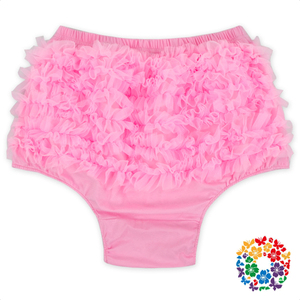 Braguitas de Bebé Color Rosa Sólido, Braguitas de Gasa <span class=keywords><strong>con</strong></span> <span class=keywords><strong>Volantes</strong></span>, Braguitas de Bebé al por Mayor, Braguitas Lisas para Bebé - Product Image 2