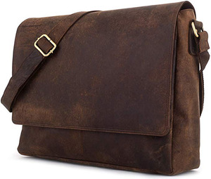 Serviette en cuir pour hommes et femmes, classique, cartable pour ordinateur portable, sac de bureau, pour l'école - Product Image 1