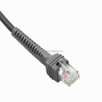 Cable en Espiral de PVC con Cobre Estañado CBA-R06-C20PAR de 20 pies, DB9 RS232 RJ45 10P10C para Escáner de Código de Barras, Impresora y Transferencia de Datos