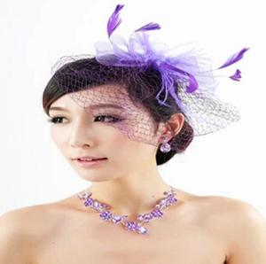 Usine directe petit <span class=keywords><strong>chapeau</strong></span> tête de mariée européenne et américaine maille <span class=keywords><strong>cheveux</strong></span> accessoires plume couverture pinces à <span class=keywords><strong>cheveux</strong></span> arc mariée voile - Product Image 2