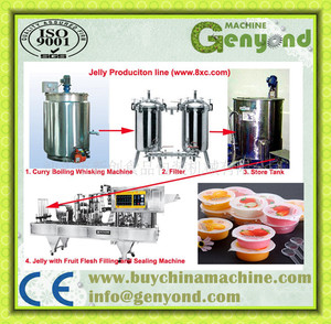 SHANGHAI fabrika otomatik meyve şekli jöle üretim hattı puding şeker fincan dolum paketleme makinesi/ekipman