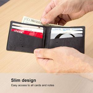 <span class=keywords><strong>Portefeuille</strong></span> en cuir Vegan pour hommes, <span class=keywords><strong>portefeuille</strong></span> pliable à double poche avant, minimaliste en <span class=keywords><strong>liège</strong></span> - Product Image 6