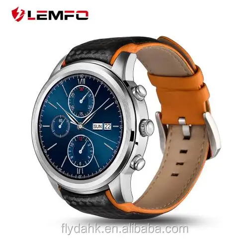 Lemfo Smartwatch Telefone MTK6580 LEM5 círculo Completo Touch Screen relógio inteligente GPS/WiFi/cartão SIM relógio de pulso relógio inteligente