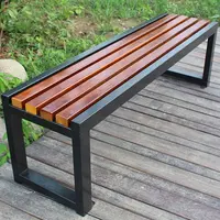 Wpc Seating Stand Salvaged 3 Seat Plastic Wood Slats cast Iron Outdoor Courtyard Long Bench