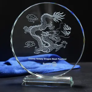 कस्टम क्रिस्टल प्रतियोगिता की ट्रॉफी क्रिस्टल ड्रैगन बोट फेस्टिवल दौड़ पुरस्कार