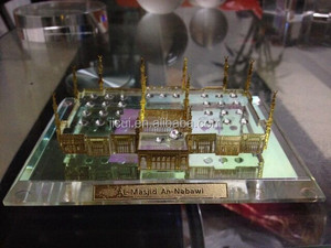 Cristal, 24K chapado en oro <span class=keywords><strong>SAUDI</strong></span> ARABIA Mezquita Sagrada <span class=keywords><strong>MADINA</strong></span> modelo para recuerdo regalo - Product Image 5