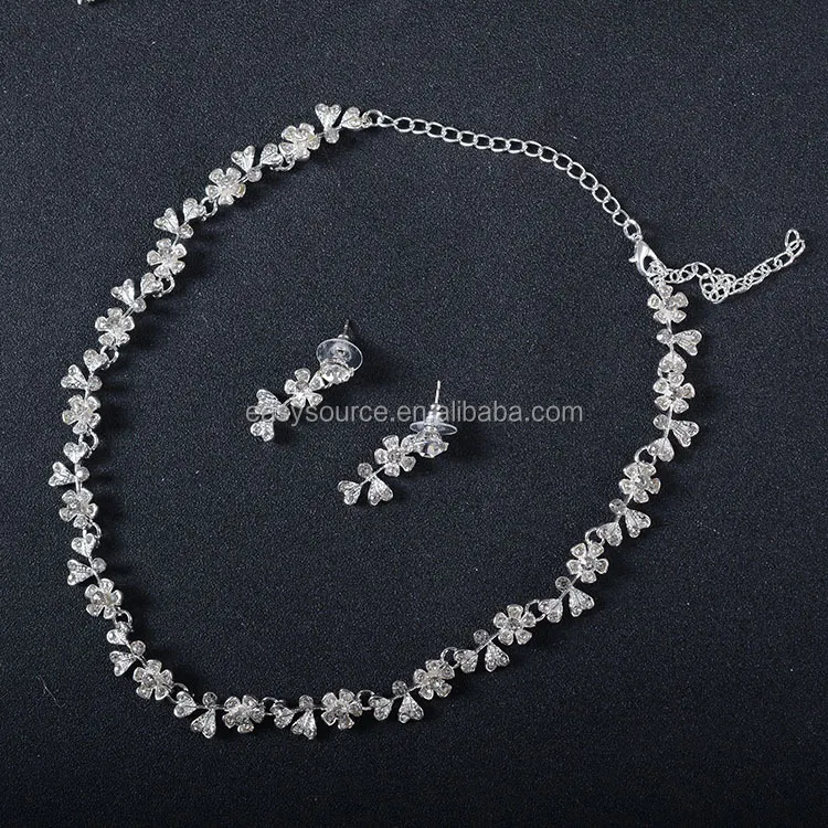 Set Perhiasan Pengantin Murah, Set Kalung Anting-Anting Zirkon