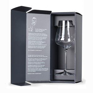 Caixa de presente de papel impressão de cartão personalizada, alta qualidade, para óculos de vinho - Product Image 1