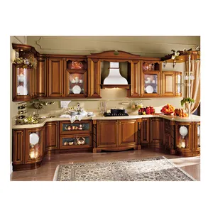 Intelligente combinazione di mobili in legno massiccio armadio da cucina, armadio da cucina porta di plastica cerniera