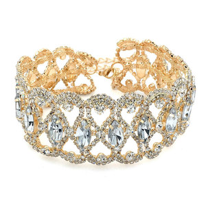 HANSIDON Luxury Rhinestones <strong>Chokers</strong> Statement <strong>Necklace</strong> for Women Big <strong>Crystal</strong> <strong>Necklace</strong> Wedding Jewelry Maxi Collars - Product Image 3