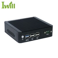 Mini ordinateur industriel N3 Barebone Intel Celeron J1900 Quad Core Linux Mini PC Fanless 2 LAN 6 USB