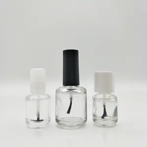 High quality clear nail polish glass bottles with different colors and types brush 10ml 15ml for personal care