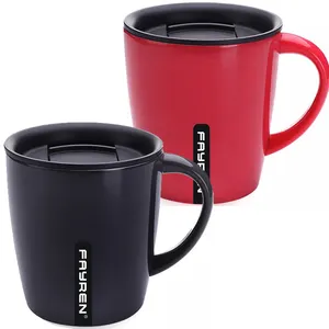 Edelstahl-Kaffeetasse mit Deckel und Griff Leichtes Silikon in Lebensmittel qualität und PP BPA-frei