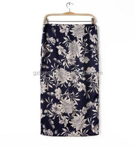 Elegant <strong>Tight</strong> Pencil Skirt Mature Lady Floral Pencil Skirt on Stock - Product Image 2