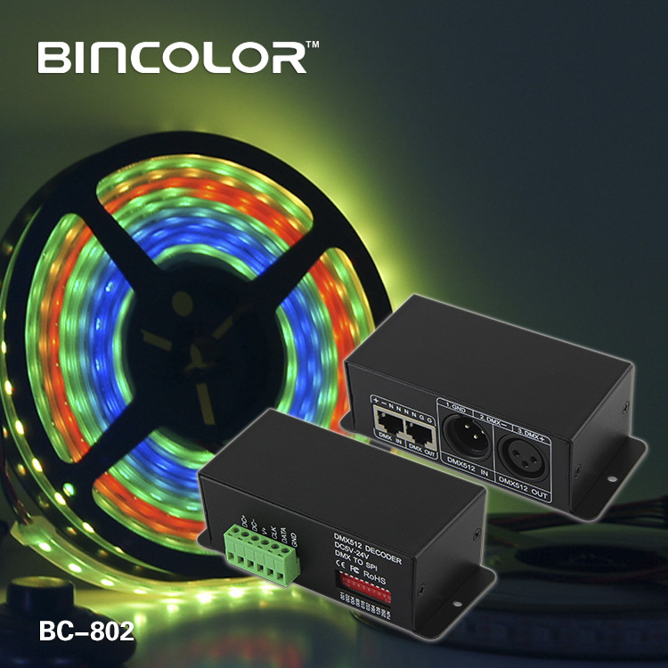 Decoder Dmx512 BC-802-2801 DC5V-24V DMX512 Pixel Control Decoder DMX LED Decoder