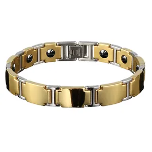 Bracelet intelligent à breloque plaquée or pour hommes, avec tourmaline et germanium, breloque, équilibre énergétique, xp-100g - Product Image 1