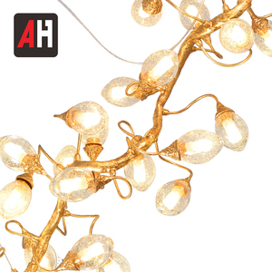 <span class=keywords><strong>Lampadario</strong></span> in Cristallo e Rame con <span class=keywords><strong>Paralume</strong></span> in Vetro Trasparente a Bolle, Stile Antico <span class=keywords><strong>Bianco</strong></span> per Sala da Pranzo, 12x5W 110-240V - Product Image 6