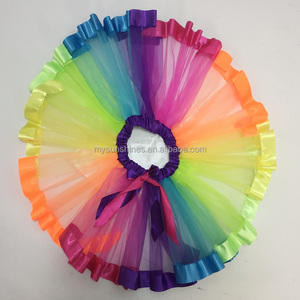 <span class=keywords><strong>Jupe</strong></span> <span class=keywords><strong>tutu</strong></span> arc-en-ciel pour fille, avec doublure blanche, rose foncé, violet, turquoise, vert clair, jaune, <span class=keywords><strong>orange</strong></span>, à la mode - Product Image 3