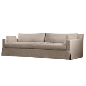 Mobilier classique Chic Ultra Confortable Torsadé Slipcovered Sofa <span class=keywords><strong>Lin</strong></span> <span class=keywords><strong>Beige</strong></span> Traditionnel Salon Canapé - Product Image 5