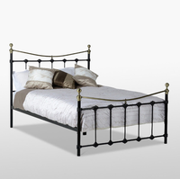 Couleur laiton Antique Lit Double 4ft6 En Métal Noir ou Crème lit cadre
