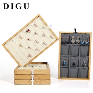 DIGU Khay Trưng Bày Trang Sức Bằng Gỗ Nguyên Khối Tùy Chỉnh Khay Trưng Bày Trang Sức Kim Cương Mặt Dây Chuyền Vòng Tay Sợi Nhỏ - Product Image 1