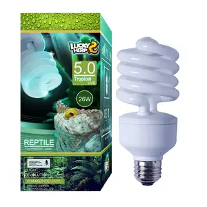 Lampe reptile fluorescente, ampoule compacte 26w UVB5.0, pour tortues tropicales et caméléon