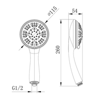 Showerain B34125 Pommeau de Douche Chromé pour Toilettes, Accessoire de Salle de Bain, Douchette à Main 6-en-1, Prix Compétitif