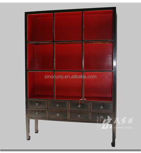 Muebles antiguos chinos, estantes de madera antigua, estantería lacada para libros - Product Image 3