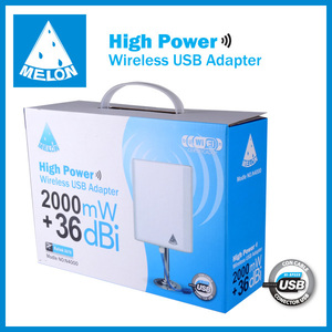 Adaptador usb wifi al aire libre 2000mW alta potencia, antena de panel de 36dBi, Melón N4000 - Product Image 5