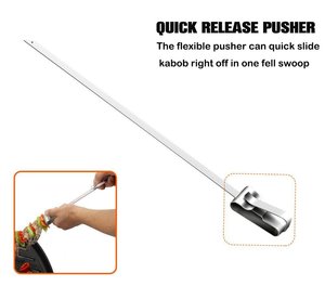Juego <span class=keywords><strong>de</strong></span> Herramientas para Brochetas <span class=keywords><strong>de</strong></span> Barbacoa <span class=keywords><strong>de</strong></span> 17 Pulgadas, Accesorios para Barbacoa, Brochetas Planas <span class=keywords><strong>de</strong></span> Acero Inoxidable para Kebab - Product Image 6