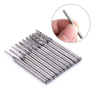 10pcs 3.175 Diâmetro CNC Fresa Cortador Mini PCB Carbide Router Bits Kit Set 0.8-3.175mm Para Moagem Ferramentas