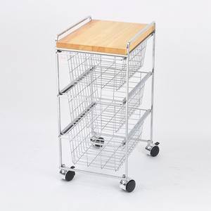 Chariot de chargement Durable à trois niveaux, avec planche en bois, 1 pièce - Product Image 1