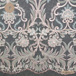 2021 più nuovo stile couture francese del merletto in rilievo del merletto del tessuto misto di colore del ricamo - Product Image 3