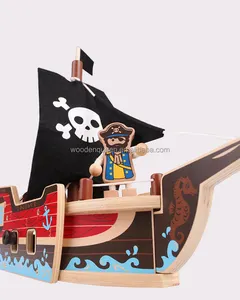 Puzzle 3D en bois en forme de bateau de Pirate, jouet éducatif pour enfants, meilleure vente, référence YZ072, 2018