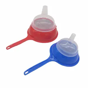 QM wholesale food grade funnel long handle meadow plastic funnel with filter screen for milk the cow