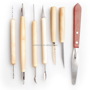 7 unids/<span class=keywords><strong>set</strong></span> de cerámica de arcilla de polímero de escultura mano cincel de carpintería fabricación de herramientas - Product Image 1