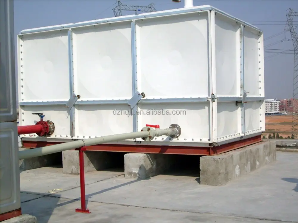 Factory Selling Large Sectional Water Tank 100000 Liter FRP Water Storage Tank Fiberglass Rectangular GRP Water Tank