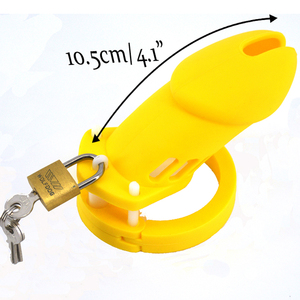Di misura adattabile molle medico del silicone uomo Del Pene del rubinetto <span class=keywords><strong>Cage</strong></span> Giallo di Gomma Anello Del Rubinetto Utile Dispositivo di Castità Gabbia di Castità - Product Image 4