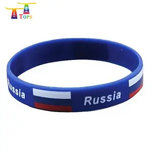 Moda pulsera de silicona de regalo partido del club fútbol brazalete fútbol país bandera Copa Mundial de la pulsera de silicona