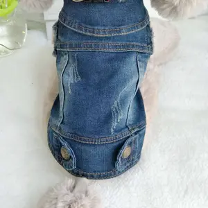 Chien Rétro Veste en Jean Denim Gilet