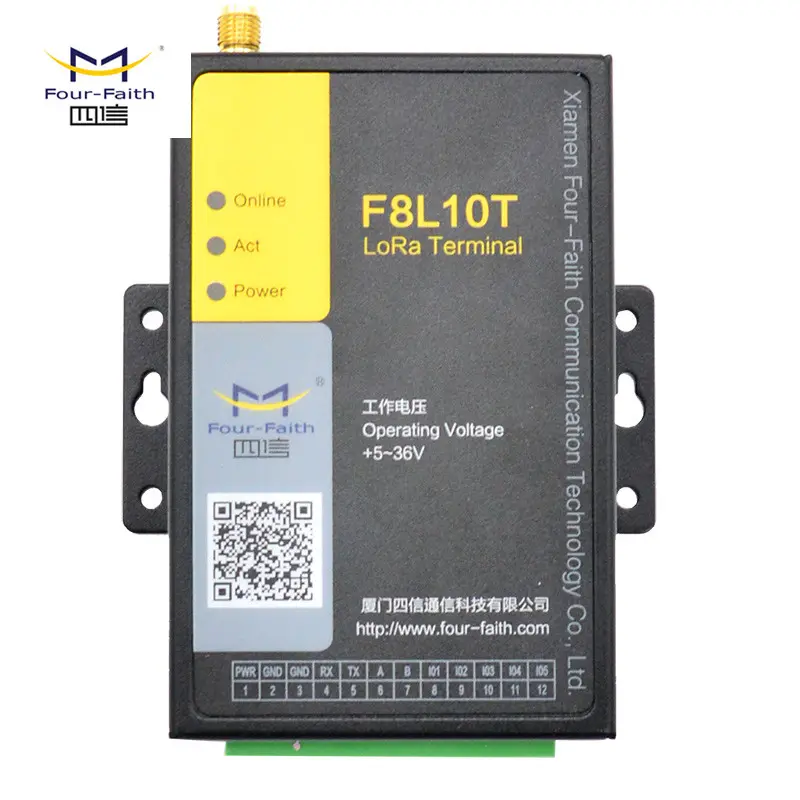 F8L10T Lorawan Terminal 868MHz RS232/485 Digital IO Pulse Lorawan Network รองรับ Modbus สำหรับการตรวจสอบ