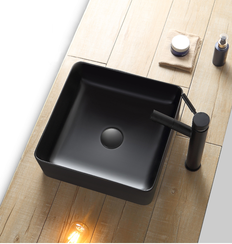 Устанавливаемая на столешницу дизайн мытья волос бассейна Черный Ванная комната керамическая Столешница раковина для мытья рук