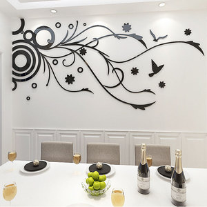 Adesivi Murali Creativi con Motivo Floreale <span class=keywords><strong>per</strong></span> Parete TV, Tipo Decorativo <span class=keywords><strong>per</strong></span> Camere <span class=keywords><strong>da</strong></span> <span class=keywords><strong>Letto</strong></span> - Product Image 4