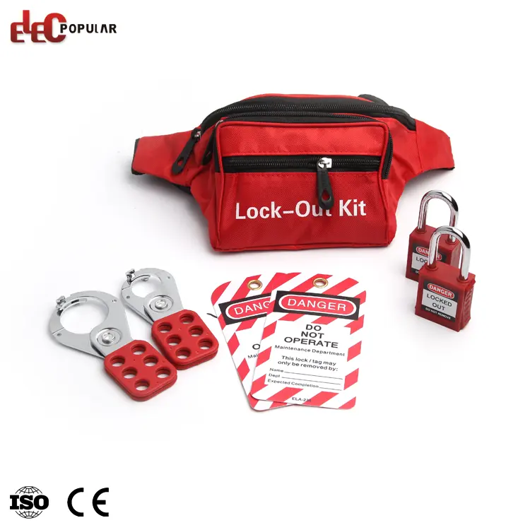 Kit de lockout de segurança elétrica, portátil, alta segurança