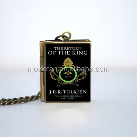 The Return Of The King book Locket Necklace keyring silver & BRONZE tone