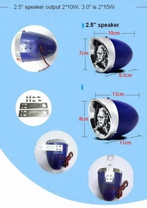 オーディオ3.0 "オートバイスピーカーBT3.0アンプ天気証拠スピーカーシステムアラーム付きFMスピーカー - Product Image 5